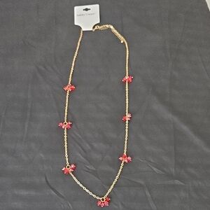 Ashley Cooper Gold Necklace with Red Accents